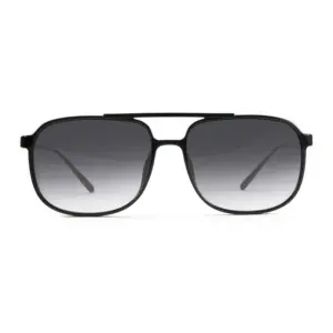 Lentes de Sol - Caravan - Metal Black Shiny - Lente gris degradado